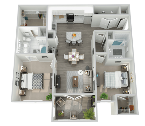 a floor plan of a 3 bedroom apartment at the crossings at white marsh apartments in white marsh